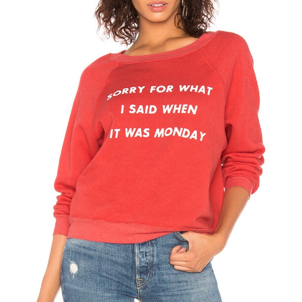 Wildfox | Sorry For What I Said When It Was‎ Monday Sweatshirt Size S